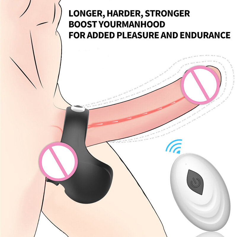 Vibrating Ring Penis Delay Ejaculation Cockring for Couples Remote Control Cock Lock Ring Vibrator Sex Toy for Men Dropshiping