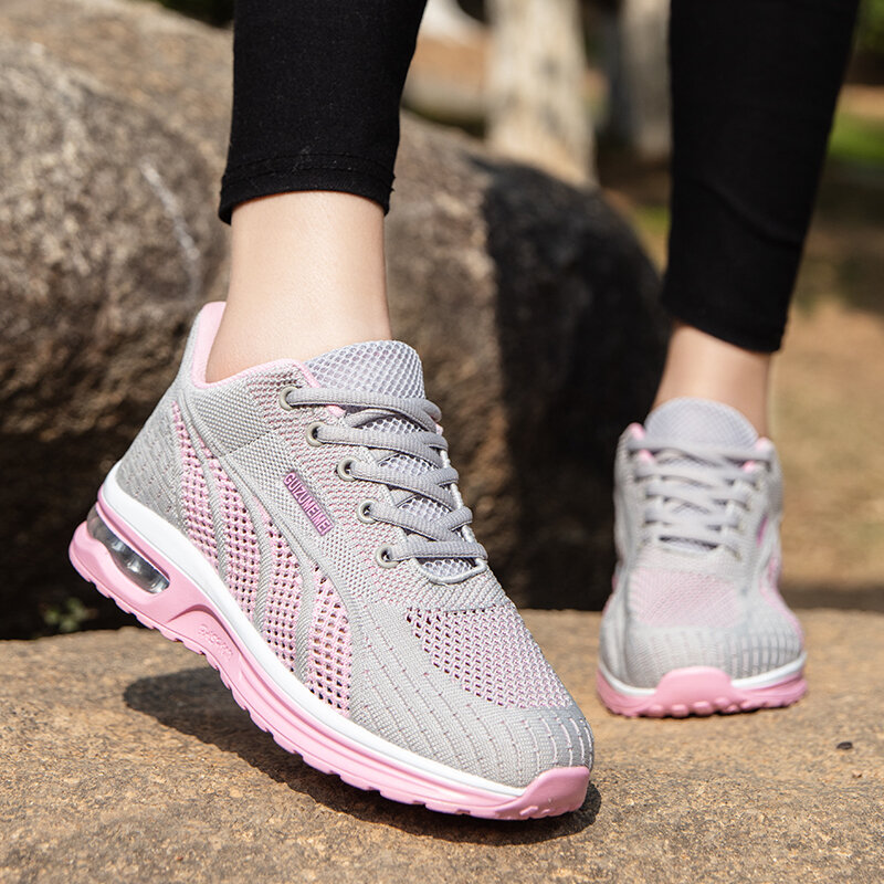 รองเท้าวิ่งใหม่รองเท้าผู้หญิงรองเท้าผ้าใบ Breathable ฤดูร้อนตาข่าย Air รองเท้ากีฬาผู้หญิงรองเท้ากลางแจ้ง Lace Up รองเท้า