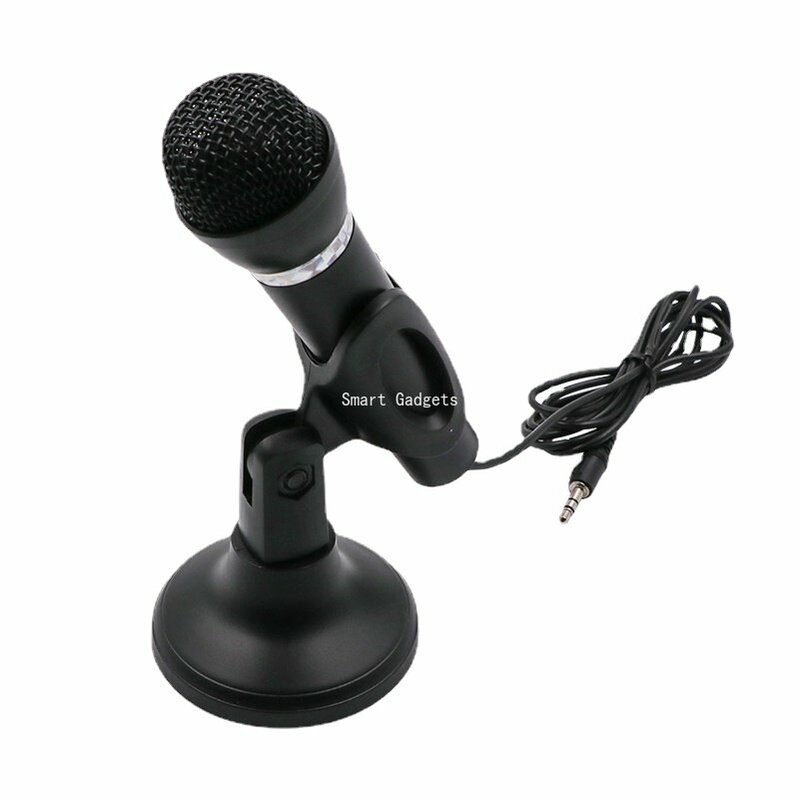Microfone 3.5mm casa microfone estéreo suporte de mesa para pc youtube vídeo skype chat gaming podcast gravação microfone