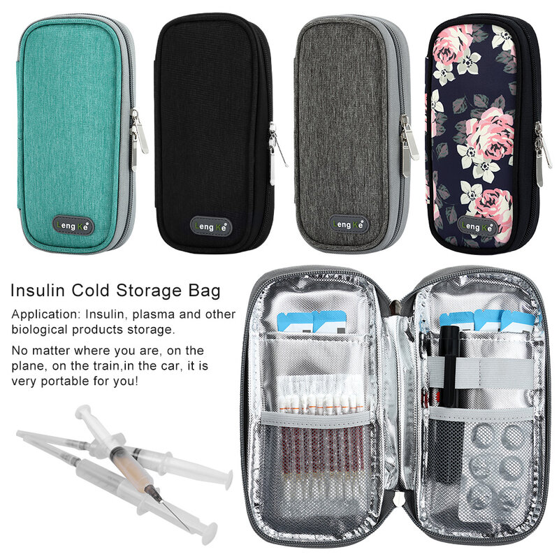 Nieuwe Draagbare Insuline Cooling Zak Zonder Gel Oxford Travel Case Diabetische Pocket Pill Protector Thermische Geïsoleerde Medicla Koeler