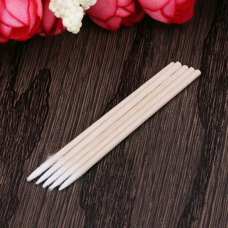 300 шт., ватные палочки с деревянной ручкой для женщин