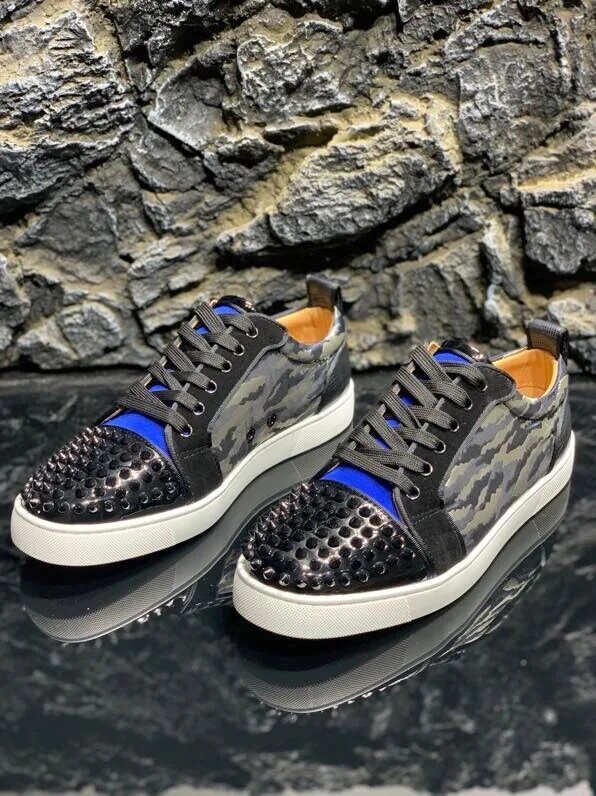 Luxury Designer Shoes Nautical Male Sneakers Red Bottom Shoes for Men Knight Camouflage Flats Italian Shoes Spring And Autumn