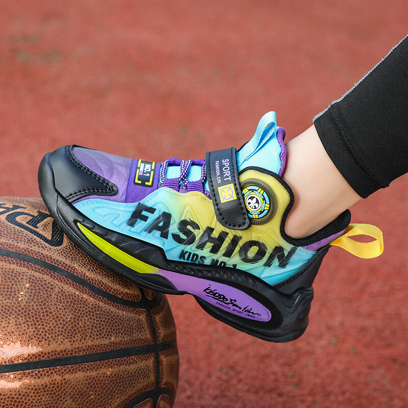 Chaussures de Basket-ball pour enfants, respirantes, légères, absorbe les chocs, semelle épaisse, antidérapantes, baskets pour garçons
