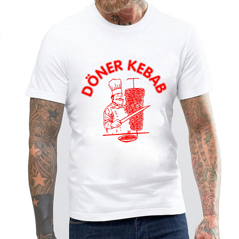 Camiseta con estampado de Doner Kebab para hombre, camisa de Hip-Hop con cuello redondo, camisetas informales de verano, camisetas sueltas de moda de Doner Kebab, novedad de 2022