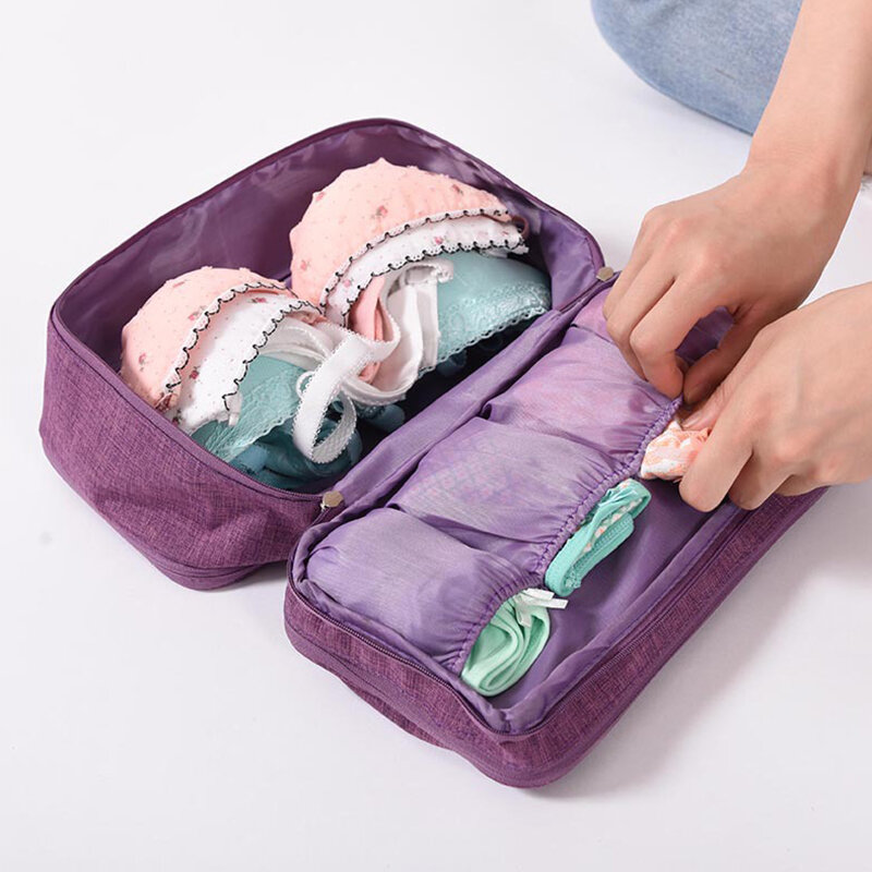 Buchnik sacos de roupa interior feminina portátil compartimento de viagem lavagem roupas cosméticos organizador moda sutiã armazenamento casos acessórios
