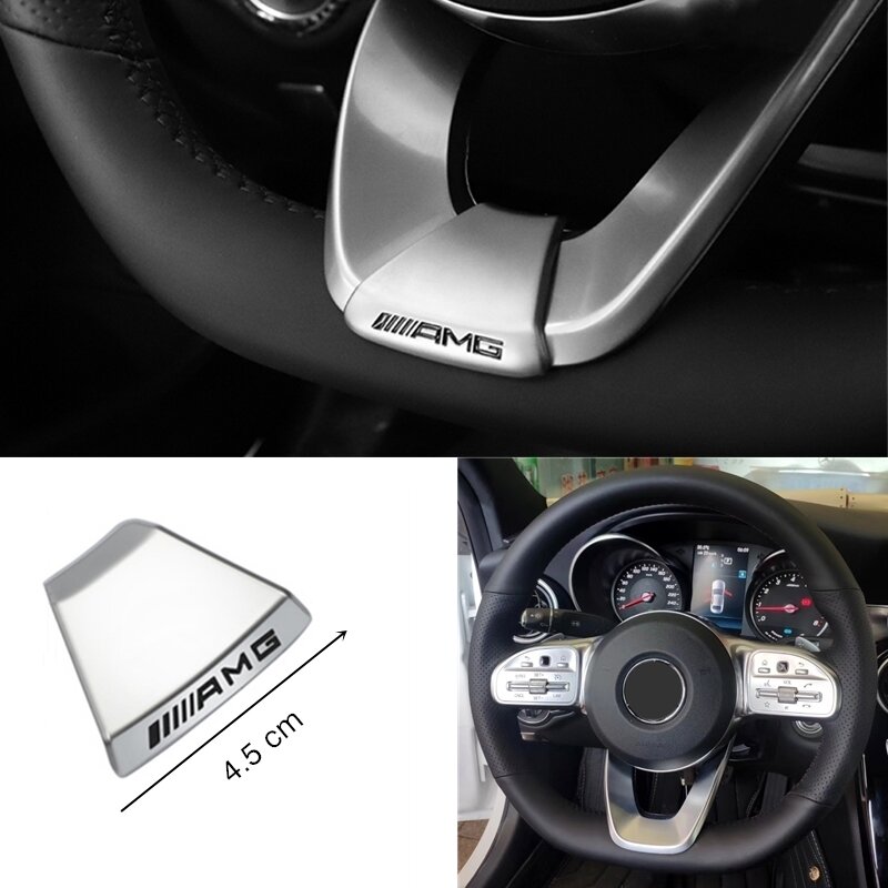 عجلة توجيه سيارة معدن شعار ملصق السيارات التصميم لمرسيدس بنز AMG W204 W205 W203 W211 W212 W201 W210 C200 C260 C300