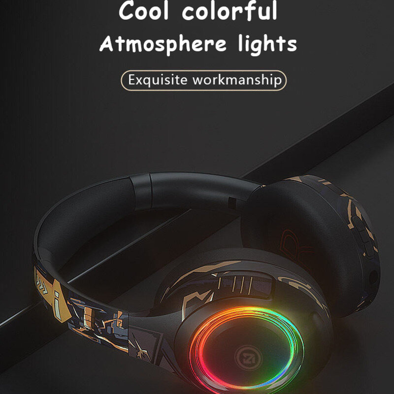 PS5-auriculares inalámbricos para Gamer, cascos con Bluetooth 5,0, con micrófono, RGB, HIFI, estéreo, graves, para PS5, portátil y tableta