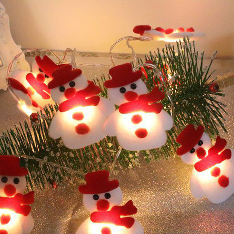 3M Christmas Decoration Light Cute Tree Decor LED String Home Xmas Ornaments Snowman Snowflake Hanging Lamp Lantern New Year2023