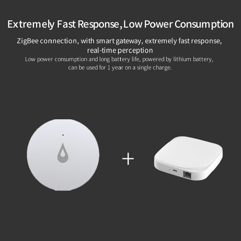 Tuya Zigbee 3.0เครื่องตรวจจับน้ำรั่ว Flood Sensor Smart Life APP Real-Time Wireless Remote Monitor ฉากเชื่อมต่อ Gateway ต้องใช้