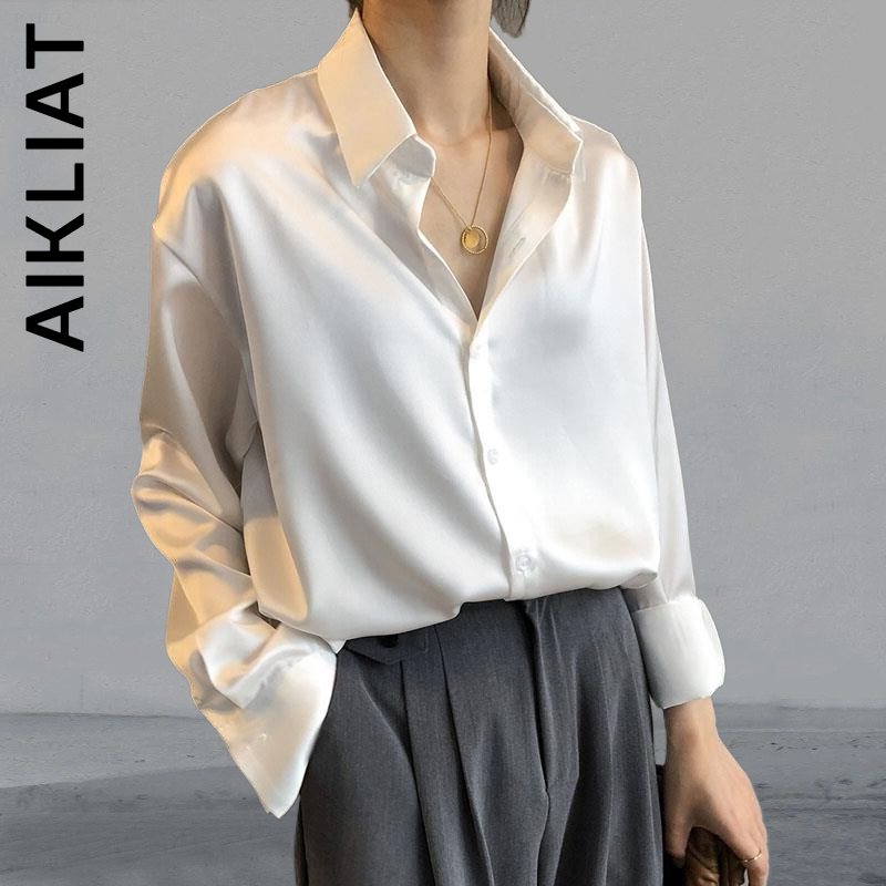 Aikliat – chemise pour femme, haut simple, Vintage, doux, décontracté, rétro, Sexy, fête, nouvelle collection