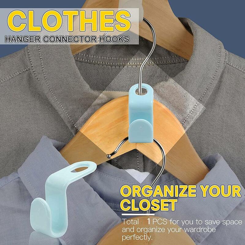 Crochet de connexion Transparent, peut être superposé, crochet de vêtements multifonctionnel, cintre d'espace de rangement de garde-robe domestique