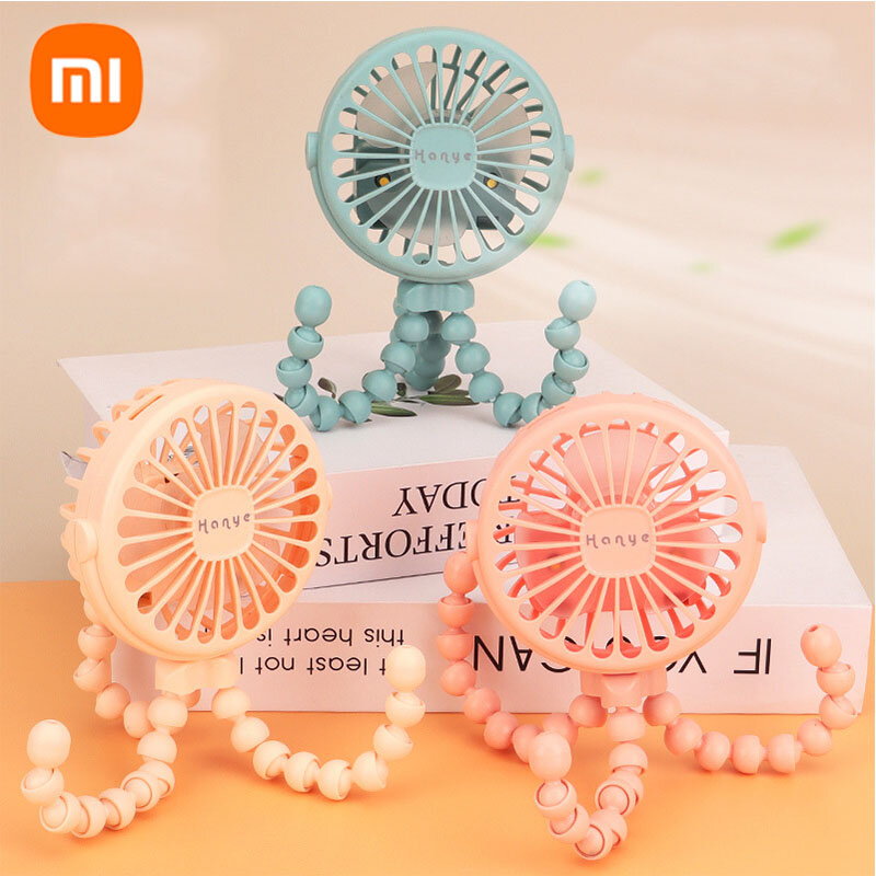 Xiaomi Mini Portable Baby Stroller Fan Octopus Shape Stand Adjustable Handheld USB Charge Air Cooler Student Outdoor Travel