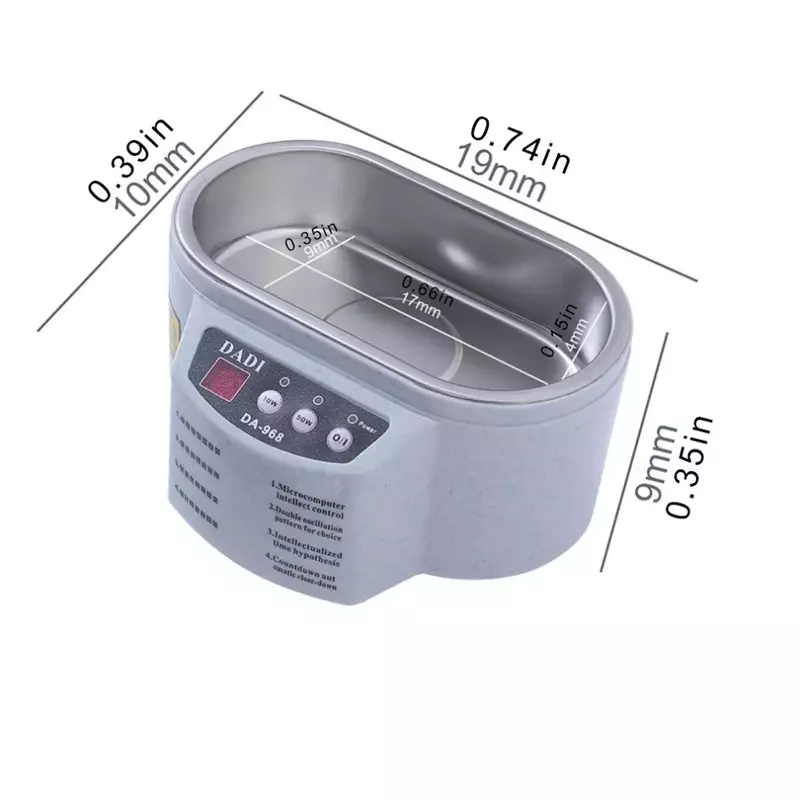 Limpiador ultrasónico mini, máquina inteligente de limpieza para gafas o joyería, caja con circuito, baño de limpieza, control inteligente