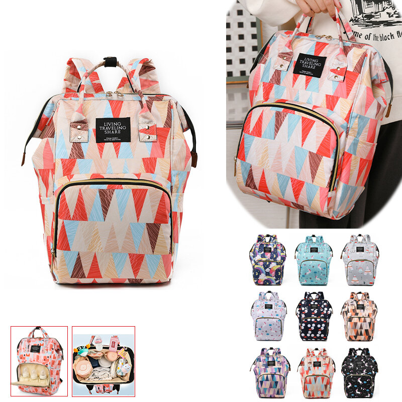 패션 엄마 간호 기저귀 가방 배낭, 다기능 여행 재사용 아기 기저귀, 아기 돌봄용 백팩