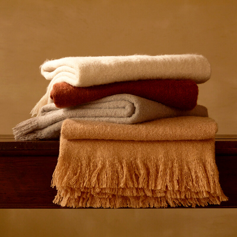 Zonli-女性用のヴィンテージループ糸毛布,タッセル付きの柔らかく暖かいコーラルが付いたチェック柄,家やオフィス用の装飾的なソファベッド