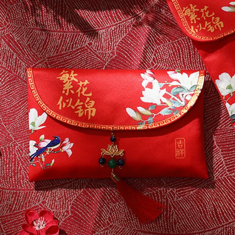 Высококлассный китайский красный конверт, легко носить с собой, прозрачная текстура, элегантный, для свадьбы, помолвки, китайский красный к...