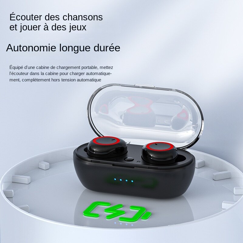 LMC Y50 earphone Bluetooth Tws, Earphone Universal Olahraga Lari, tombol Stereo dengan mikrofon Pengiriman Cepat