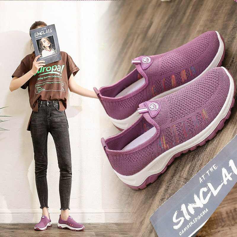 BIKINIKEY-zapatos transpirables de malla para mujer, zapatillas cómodas e informales, a la moda, para correr al aire libre, para Primavera, 2021