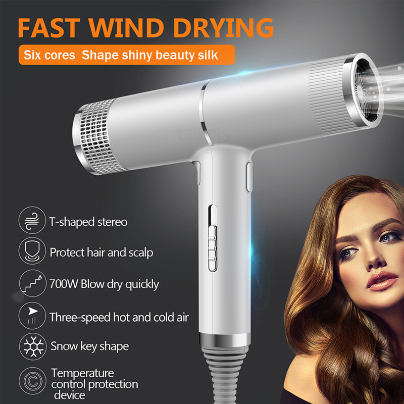 Three-Speed Hot And Cold Air Speed Adjustment Hair Dryer Mini Portable Hair Dryer Electric Household Hair Dryer Fast Drying
