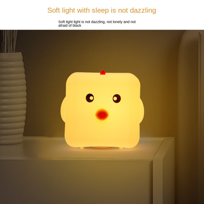 Lámpara LED de noche con Sensor táctil, luz de animales de silicona, colorida, regalo de vacaciones para niños, lámpara creativa de decoración de escritorio para dormitorio