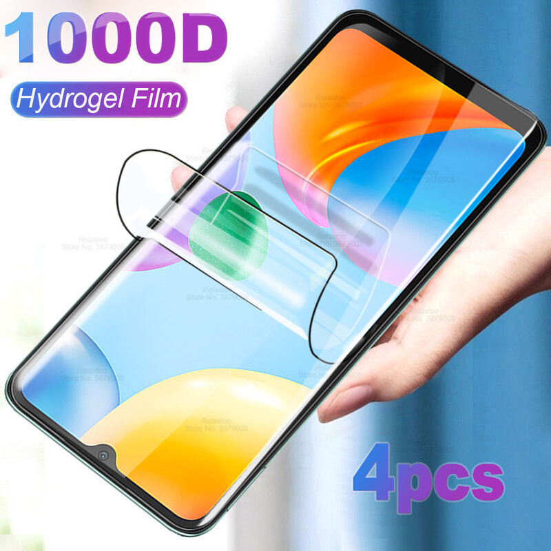 4Pcs  Hydrogel Film For Xiaomi Redmi 10C Screen Protector For Xiami Redmi10C 10 C NFC India 6.71"Protective Film Cover Not Glass