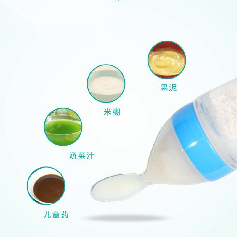 Espremendo garrafa de alimentação silicone bebê recém-nascido formação colher de arroz infantil cereais suplemento alimentar alimentador utensílios de mesa seguros ferramentas