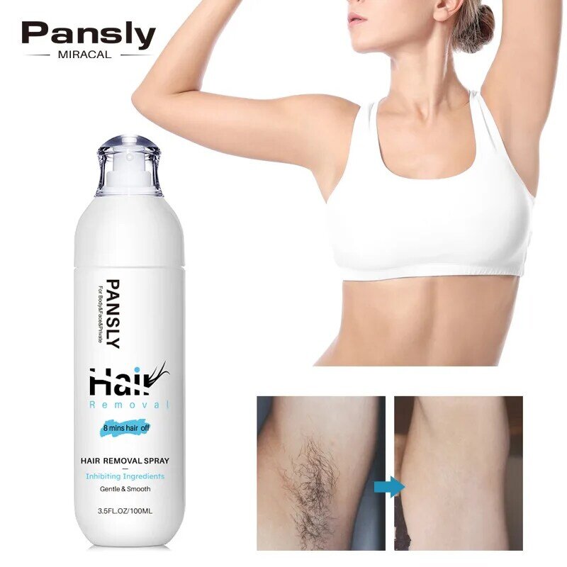 PANSLY-Loción de depilación corporal para todo el cuerpo, loción reparadora suave que inhibe el vello corporal, tratamiento íntimo de piernas y manos