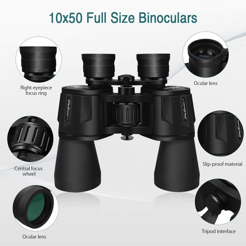 Binocolo 10X50 per adulti Full-Size, binocolo per birdwatching giro turistico della fauna selvatica con visione notturna in condizioni di scarsa luminosità