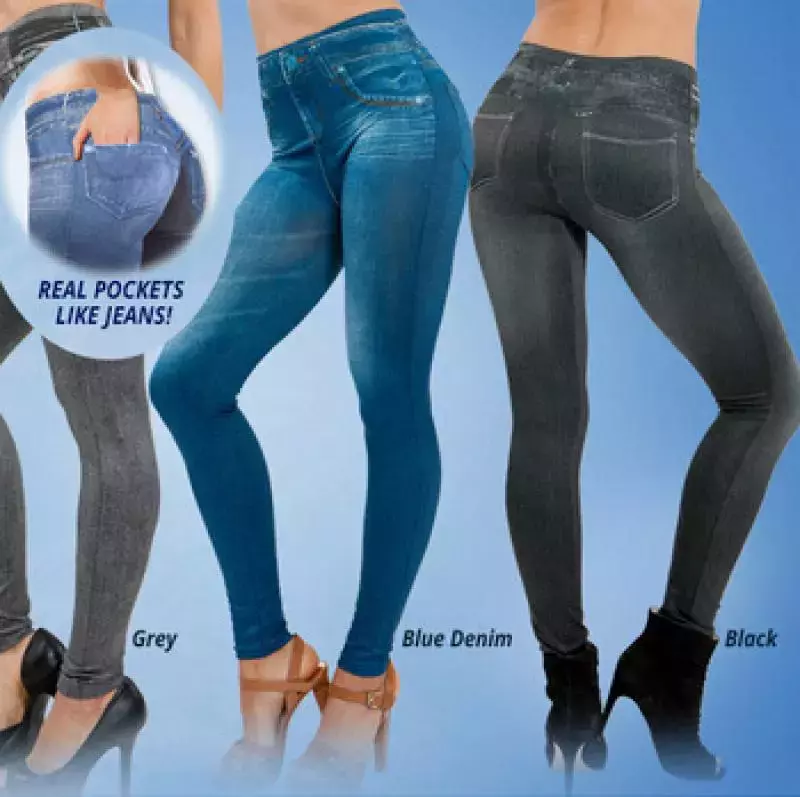 Dopasowane legginsy damskie z pluszową wyściółką zimowy sztuczny Jeans Jeans leginsy 2 prawdziwe kieszenie moda Fitness legginsy wysokiej talii ołówkowe spodnie