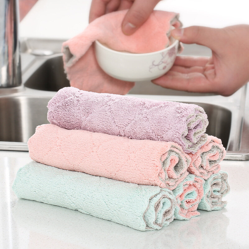 Тряпка для мытья кухни из микрофибры, инструменты для впитывания воды, антипригарное полотенце для мытья масла, домашняя посуда