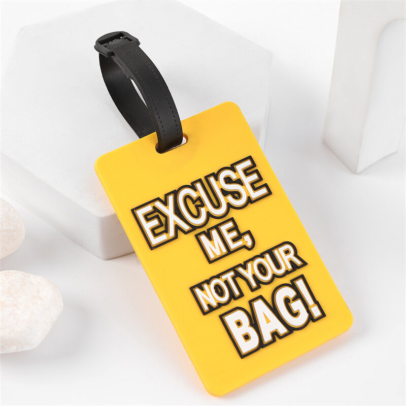 2022 novo silicone cor sólida bagagem tag bonito dos desenhos animados carta padrão de embarque bagagem tag moda anti-perdido acessórios de viagem