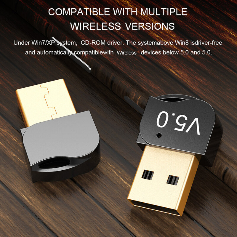 Music Receiver Audio Adapter USB Bluetooth-compatible 5.0 Adapter for Windows 10 8 PC Mouse Keyboard Headset