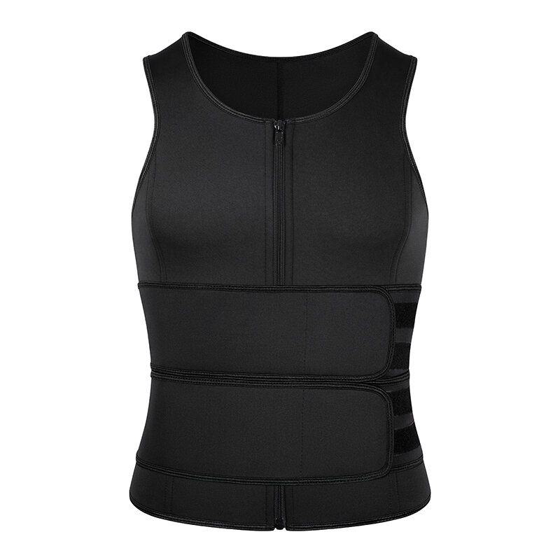 Neoprene Sweat Vest for Men Waist Trainer Vest Adjustable Workout Body Shaper with Double Zipper for Sauna Suit for Men