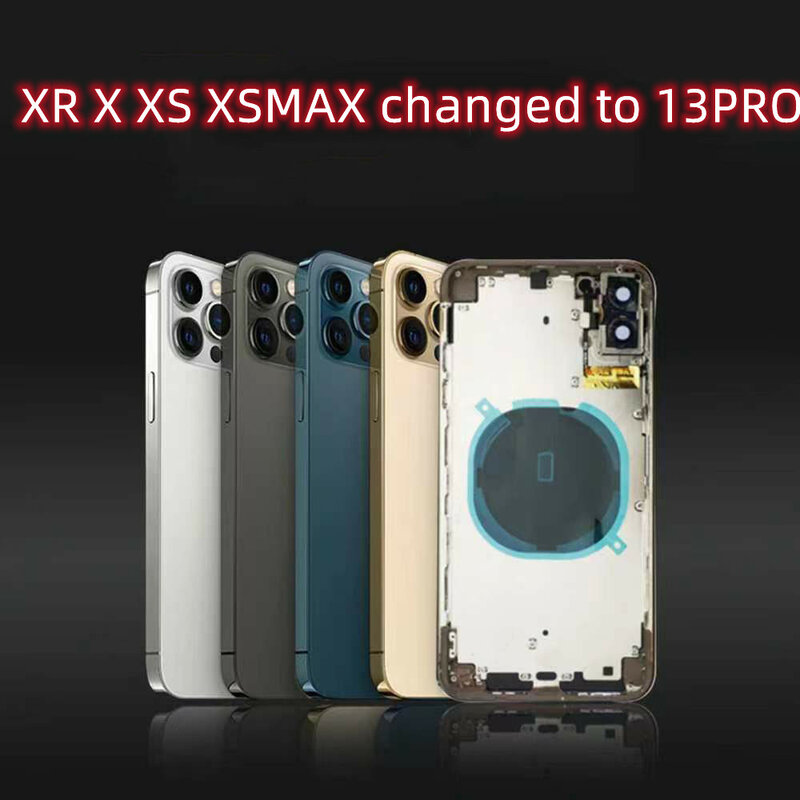 آيفون X XS XSMAX ~ 13 برو استبدال البطارية الخلفية الإطار الأوسط ، X XS XSMAX مثل إطار 13PRO ل آيفون لعدم الأصلي