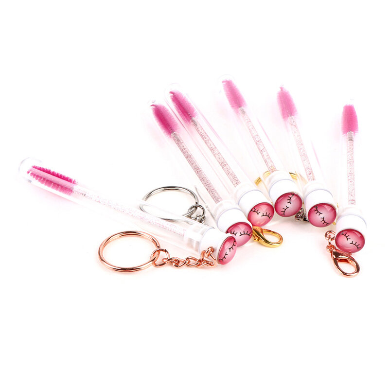 Wimper Borstel Buis Met Ketting Glitter Mascara Wand Voor Lash Extension Container Bling Bling Mascara Buis