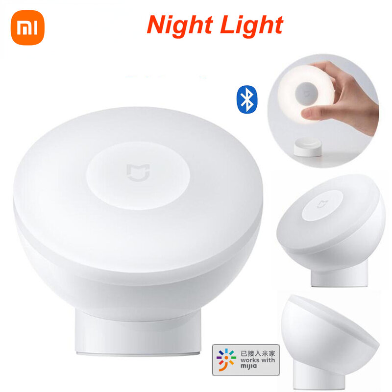 Xiaomi mi mijia ledナイトライト2 bluetoothバージョン磁気吸引ランプ360ファイル調整可能な赤外線ボディモーションセンサー