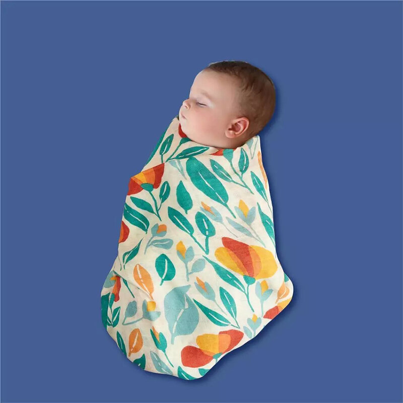Kangobaby-Conjunto de 2 piezas, manta receptora Popular con estampado Digital de alta calidad, amigable con la piel, manta envolvente de muselina para bebé recién nacido