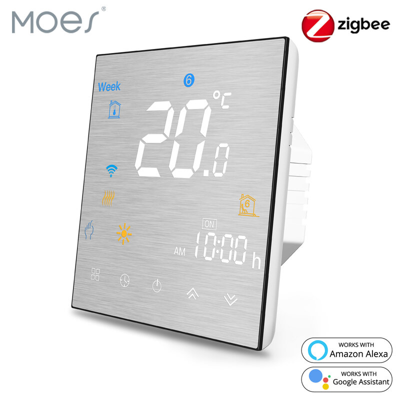 Moes Tuya ZigBee Pengontrol Suhu Termostat Pintar untuk Air/Air Pemanas Lantai Listrik/Ketel Gas Alexa Google Home