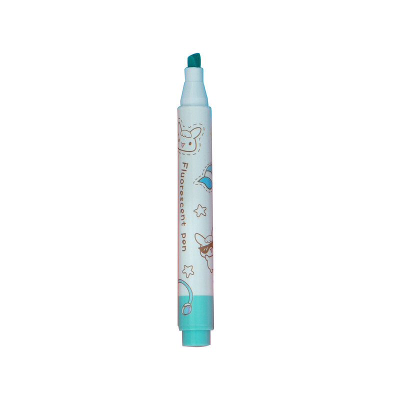 6 pçs/set kawaii carimbo highlighter bonito doces cores desenho pintura manga arte marcador caneta material escolar papelaria coreano