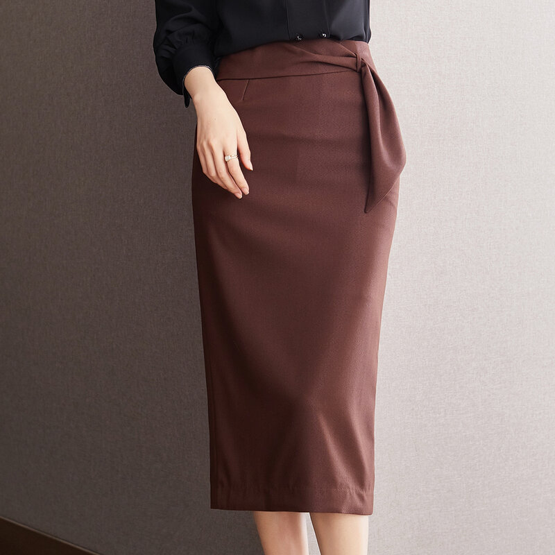 Wisher & Tong – Jupe crayon Longue et élégante pour Femme, tenue de bureau, taille haute, mode coréenne, automne 2022