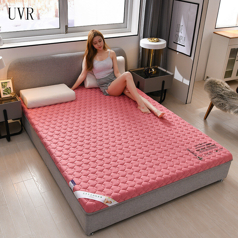 UVR-colchón de látex plegable para las cuatro estaciones, relleno de espuma viscoelástica de algodón tejido, tamaño completo
