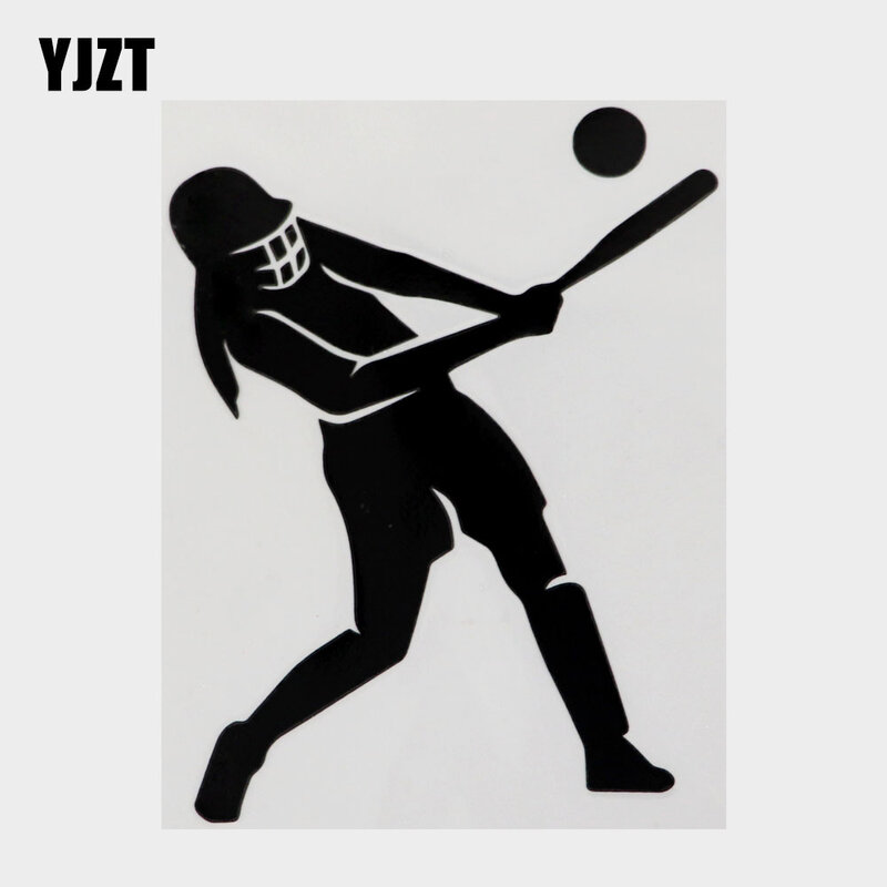 YJZT 11,8 см × 14,7 см силуэт софтбола женский Гольфист Автомобильная Наклейка виниловая черная/серебряная 8A-1265