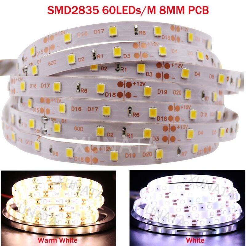 DC12V 5M Flexible LED Strip Light LED Tape 60LEDs/M 120LEDs/M 240LEDs/M Waterproof LED Ribbon SMD5050 5054 2835 5630 for Decor