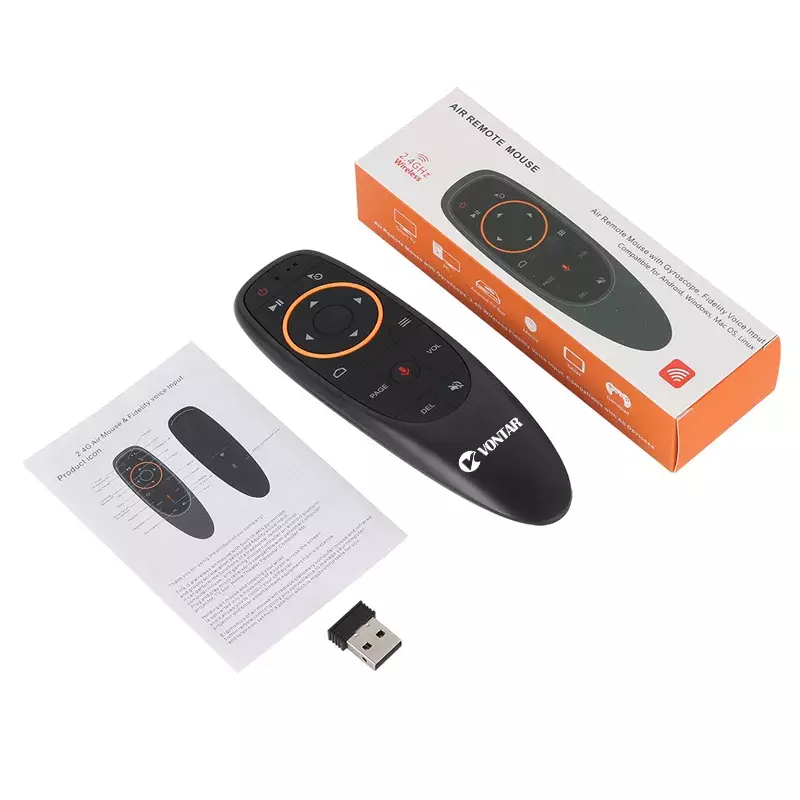 VON-TA R G10 G10S Pro Suara Remote Control 2.4G Nirkabel Udara Mouse Giroskop IR Belajar untuk Android Tv Box HK1 H96 Max X-9-6 M