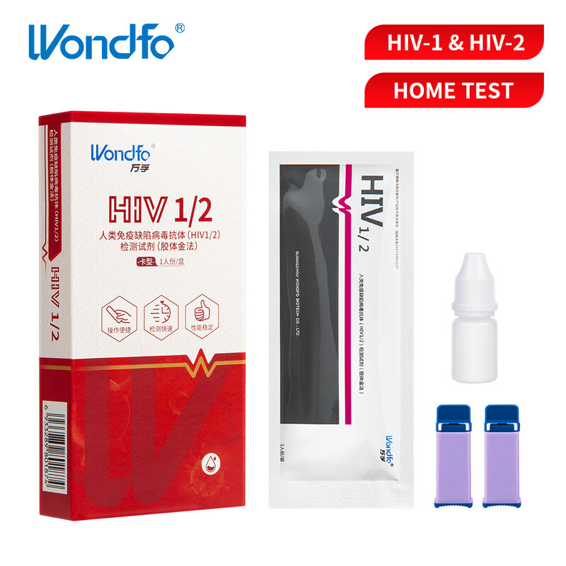 Wondfo rápido hiv kit de teste de sangue auto-teste em casa aids teste de saliva rápido privacidade navio venéreo kits de detecção de doença sexual