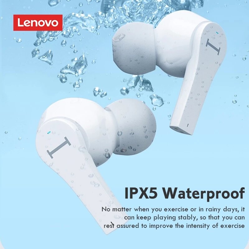 Lenovo Drahtlose Bluetooth Kopfhörer Touch Control Voice Anrufe Sport Wasserdichte Kopfhörer Sport Earbuds Mit Mic Noise Wasserdicht