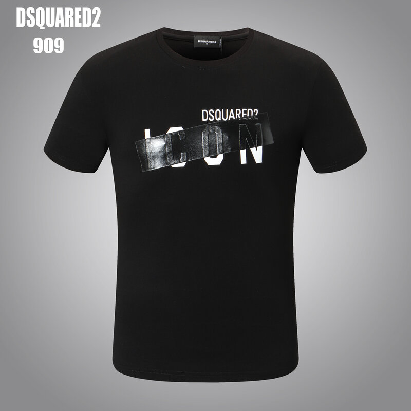 DSQU2 레터 프린팅 남성용 반팔 티셔츠, 코튼 여름 스트리트 힙합 의류 셔츠