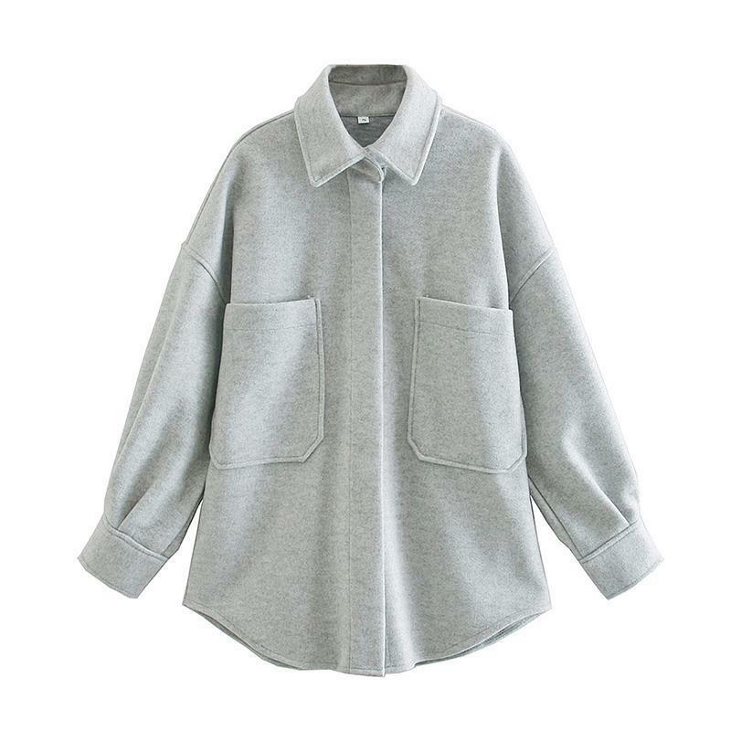 PB & ZA-Vestido corto de lana para mujer, abrigo de estilo europeo y americano, a principios de otoño