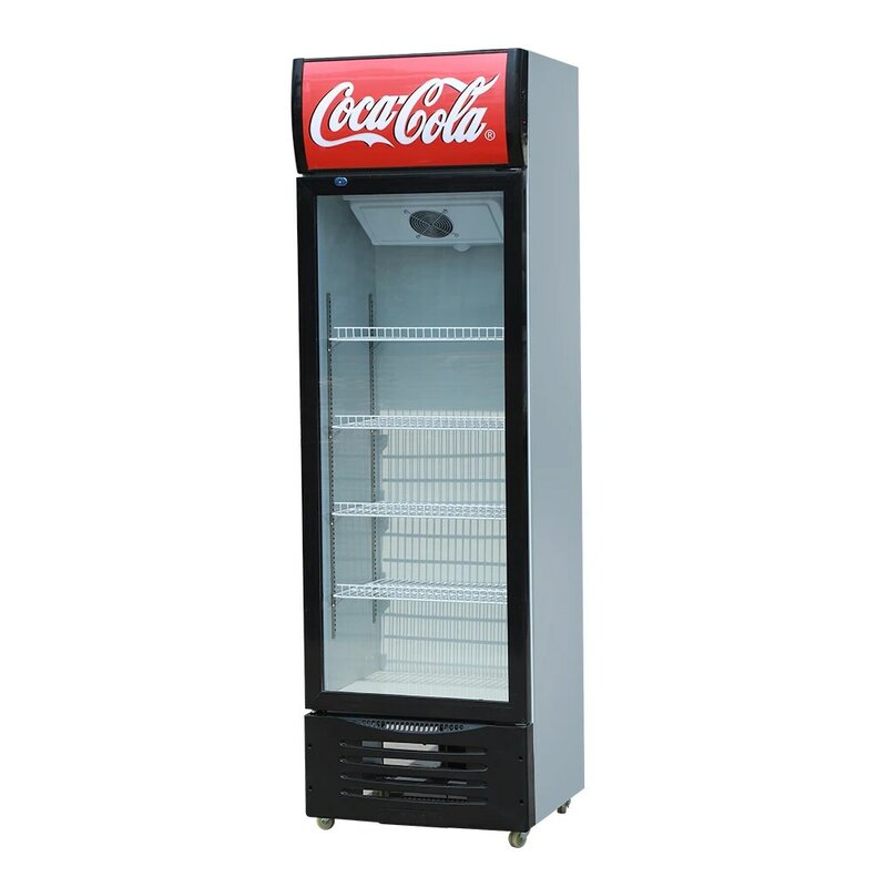 Hot sales double door beverage display cooler showcase freezer for sale