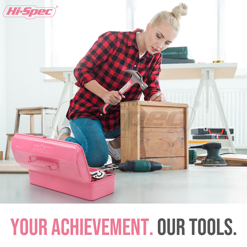 Hi-Spec Women Home Work Tool Set Pink Repair Manual Tools Set di cacciaviti di precisione pinza vite Kit di attrezzi per la lavorazione del legno custodia fai da te